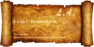 Loibl Armandina névjegykártya